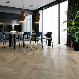 Фото - Кварцевый ламинат Fargo Паркет Английская ёлка Дуб Парижский дождь