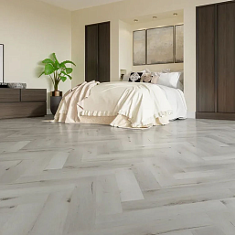 Фото - Кварцевый ламинат Fargo Паркет Английская ёлка Дуб Снежный