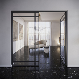 Фото - LVT плитка Invictus замковая Maximus Herringbone Black Marble Noir