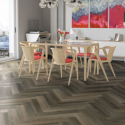 Фото - Кварцевый ламинат Fargo Паркет Английская ёлка Дуб Кальвадос