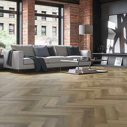 Фото - Кварцевый ламинат Fargo Паркет Английская ёлка Дуб Афины