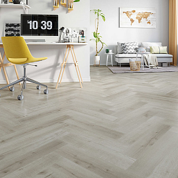 Фото - Кварцевый ламинат Fargo Паркет Английская ёлка Дуб Лондонский Туман