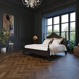 Фото - LVT плитка Invictus Maximus Herringbone Highland oak Chocolate