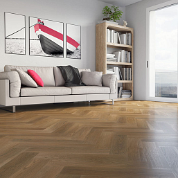 Фото - Кварцевый ламинат Fargo Паркет Английская ёлка Дуб Монако