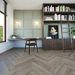 Фото - LVT плитка Invictus Maximus Herringbone River oak Trout